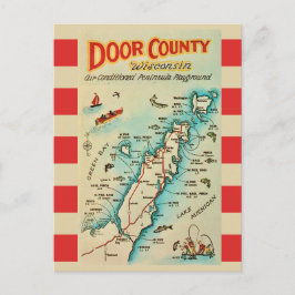 Alte Door County Karte Postkarte