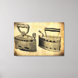 ALTE EFFEKTFOTO auf Vintage-Bügeleisen auf Leinwan Leinwanddruck