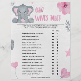 Alte Ehefrauen Tales [Baby Elephant [Rosa] Briefbogen