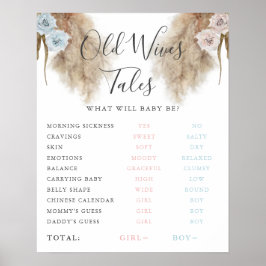 Alte Ehefrauen Tales Pampas Grass Game Sign Poster