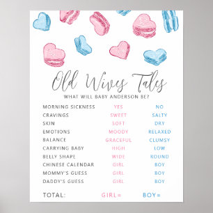 Alte Ehefrauen Tales Pink Blue Hearts Zeichen Poster