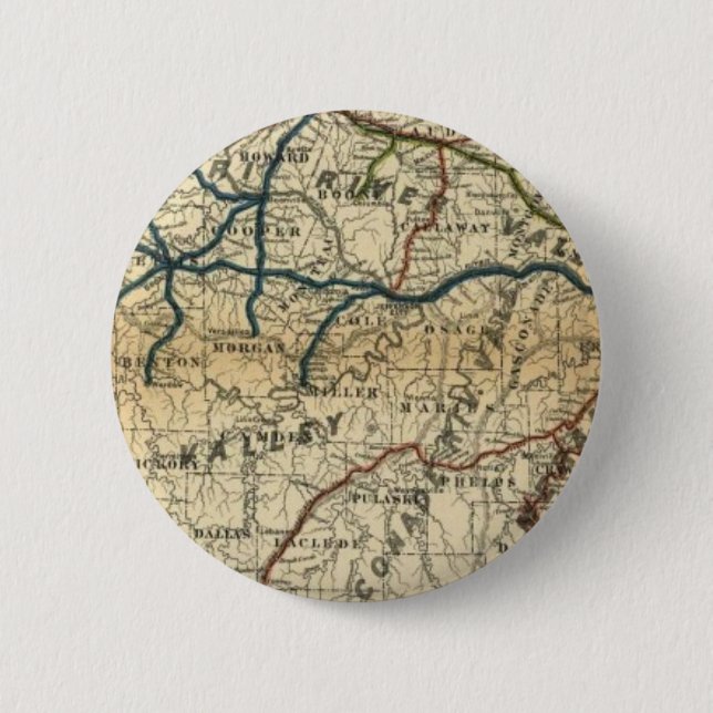 Alte Eisenbahnkarte Button (Vorderseite)