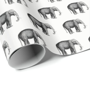 Alte Elefantenzeichnung Geschenkpapier