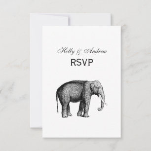 Alte Elefantenzeichnung RSVP Karte