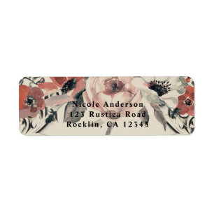 Alte Elegante Botanische Blumen Hochzeit in Beige