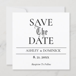 Alte Elegante Save the Date Hochzeitkarte