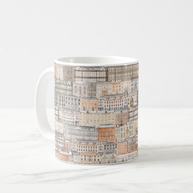 Alte europäische Gebäude Kaffeetasse (Vorderseite Links)