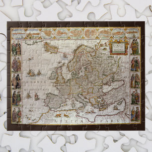 Alte Europakarte von Willem Jansz Blaeu, um 1617 Puzzle