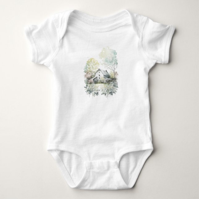 Alte Extravagante Barlandschaft Baby Strampler (Vorderseite)