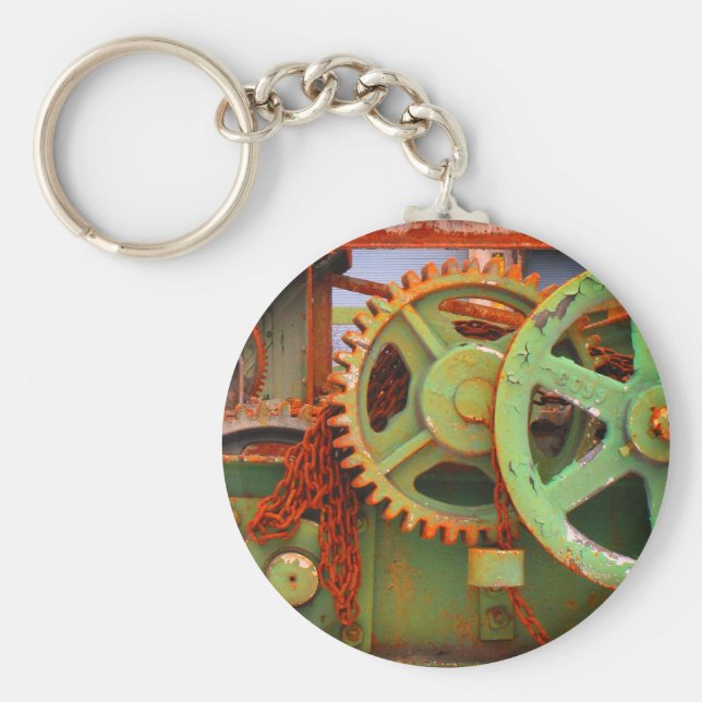 Alte Fabrikmaschinen Getriebe Räder Vieux Hull Schlüsselanhänger (Vorne)