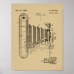 Alte Faltkamera Patent Art Zeichnend Druck Poster