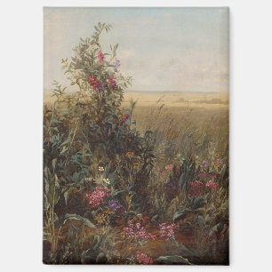 Alte Farbige Wiese mit Wildblumen-Design Magnet