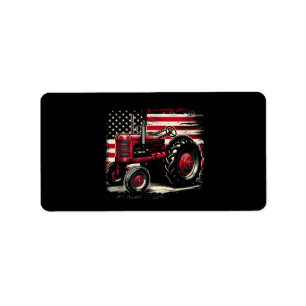 Alte Farmall Cub Traktor Amerikanische Flagge Patr Adressaufkleber