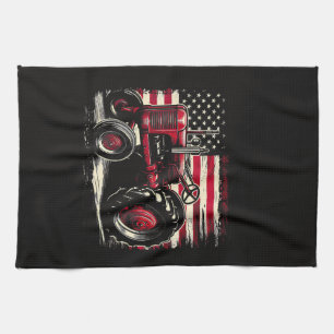 Alte Farmall Cub Traktor Amerikanische Flagge Patr Geschirrtuch