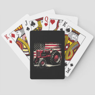 Alte Farmall Cub Traktor Amerikanische Flagge Patr Spielkarten