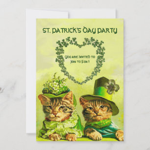 ALTE FASHION IRISH KATZEN ,ST.PATRICK'S DAY PARTY EINLADUNG