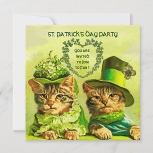 ALTE FASHION IRISH KATZEN ,ST.PATRICK'S DAY PARTY EINLADUNG
