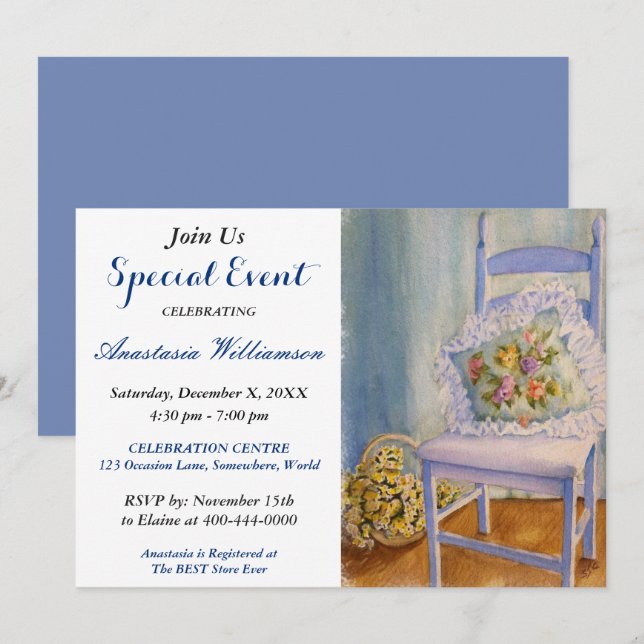 ALTE FASHIONED PARTY EREIGNIS EINLADEN EINLADUNG (Vorne/Hinten)