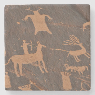 Alte Felsgravuren Newspaper Rock Native American Steinuntersetzer