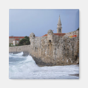 Alte Festung Budva in quadratischem Magneten Magnet