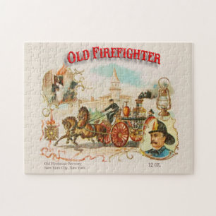 Alte Feuerwehr Vintage viktorianisches Label Puzzl Puzzle