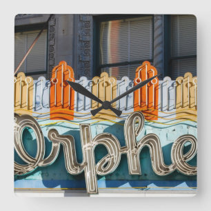 Alte Film-Festzelt-Wanduhr Quadratische Wanduhr