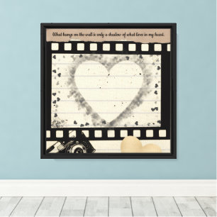 Alte Film-Liebesherz-Leinwand – Vintage-Romantik-W Leinwanddruck