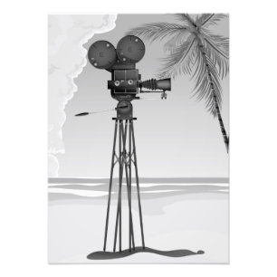 Alte Filmzeit Vintage Filmkamera. Fotodruck
