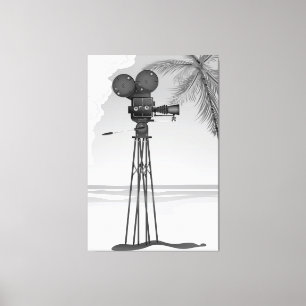 Alte Filmzeit Vintage Filmkamera. Leinwanddruck