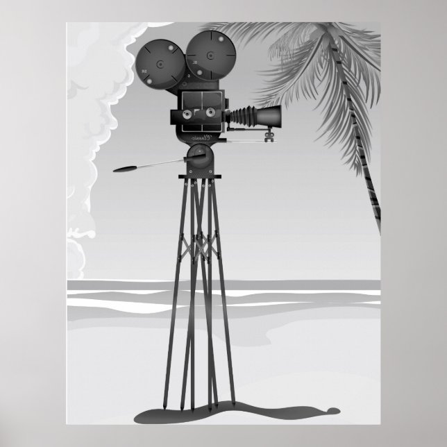 Alte Filmzeit Vintage Filmkamera. Poster (Vorne)