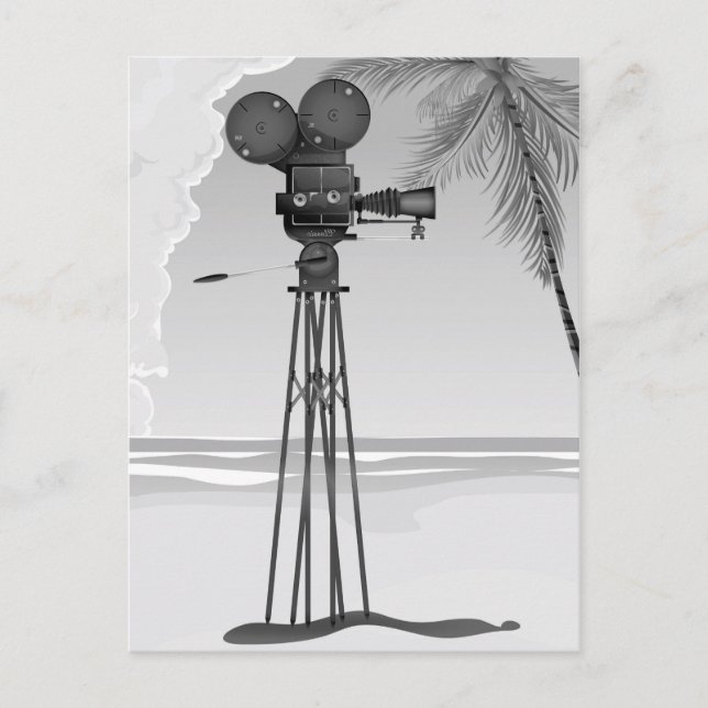 Alte Filmzeit Vintage Filmkamera. Postkarte (Vorderseite)