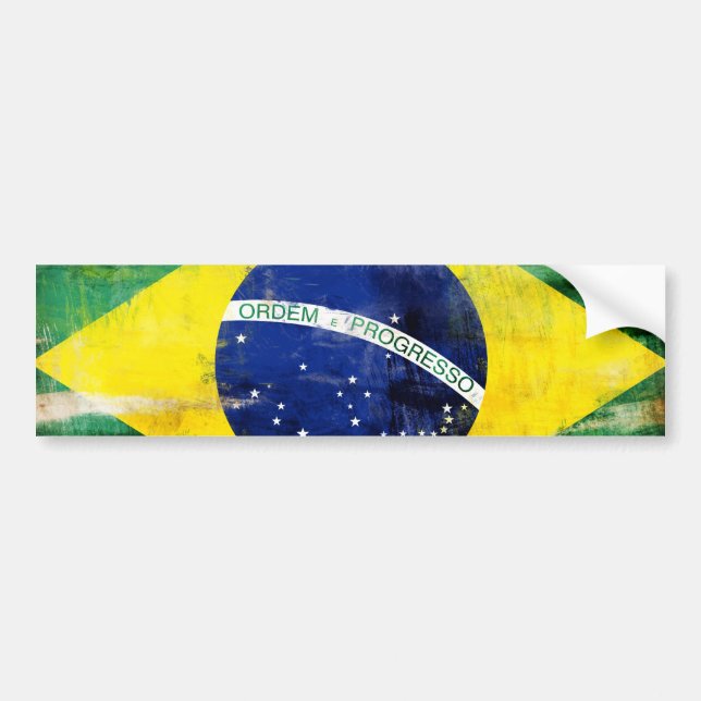 Alte Flagge Brasiliens Autoaufkleber (Vorne)
