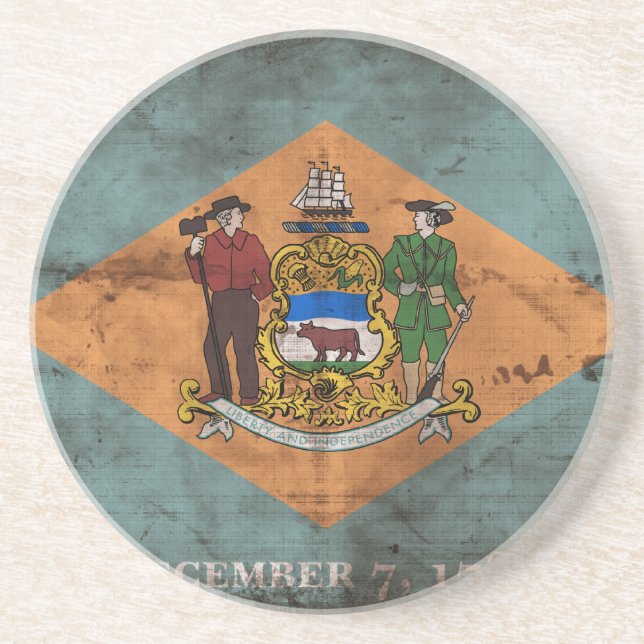 alte Flagge Delaware; Getränkeuntersetzer (Vorne)