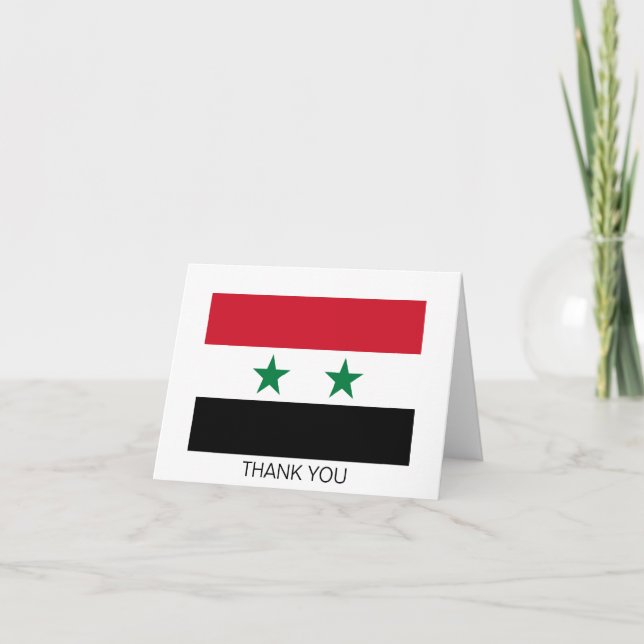 Alte Flagge Syriens Dankeskarte (Vorderseite)