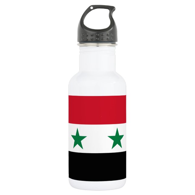Alte Flagge Syriens Edelstahlflasche (Vorderseite)