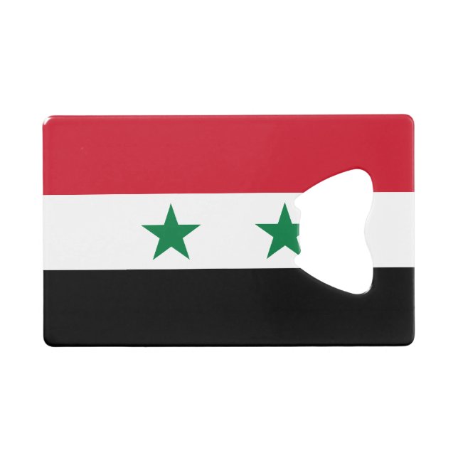 Alte Flagge Syriens Geldbeutel Flaschenöffner (Vorderseite (Horizontal))