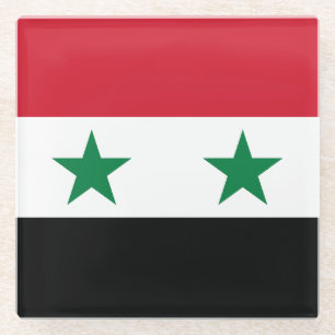 Alte Flagge Syriens Glasuntersetzer