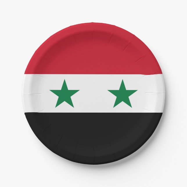 Alte Flagge Syriens Pappteller (Vorderseite)