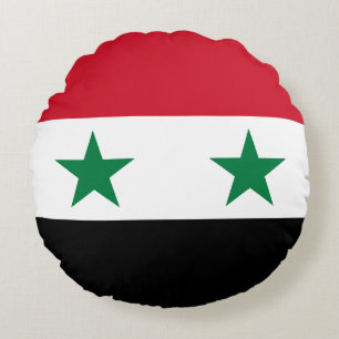 Alte Flagge Syriens Rundes Kissen