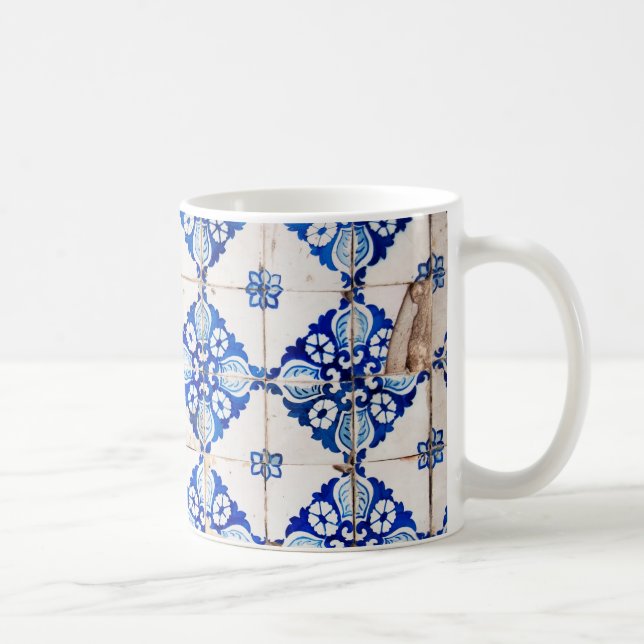 alte Fliese Portugals blauer Dekoration Tasse (Rechts)