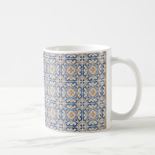 alte Fliese Portugals blauer Dekoration Tasse (Rechts)
