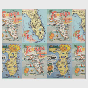 Alte Florida-Touristenkarte Geschenkpapier