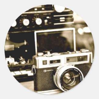 Alte Foto-Kamera Runder Aufkleber