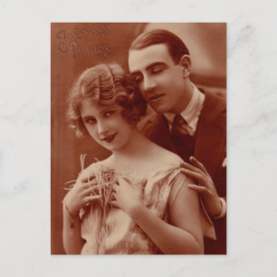 Alte französische Postkarte romantisches Paar