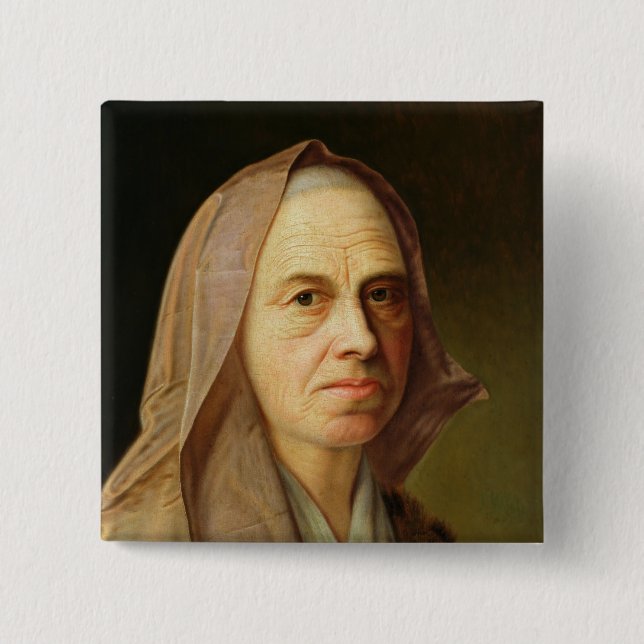 Alte Frau Button (Vorderseite)