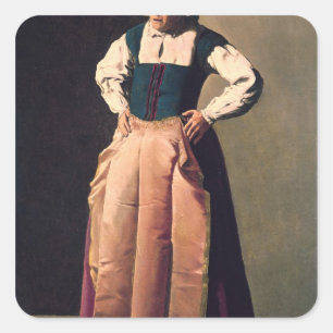 Alte Frau, c.1618-19 Quadratischer Aufkleber