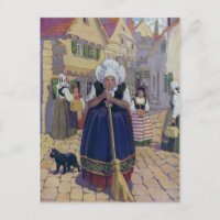 Alte Frau, Katze und Kinderzimmer im Zimmer Rhyme