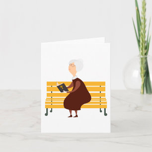 Alte Frau liest die Bibel Karte