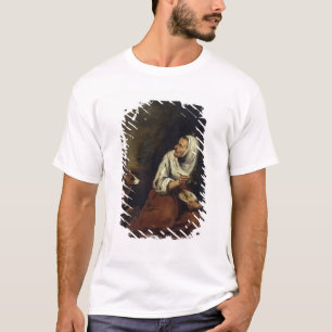 Alte Frau mit Hund T-Shirt