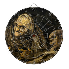 Alte Frau mit Skelett (Tod) (Francisco Goya) Dartscheibe